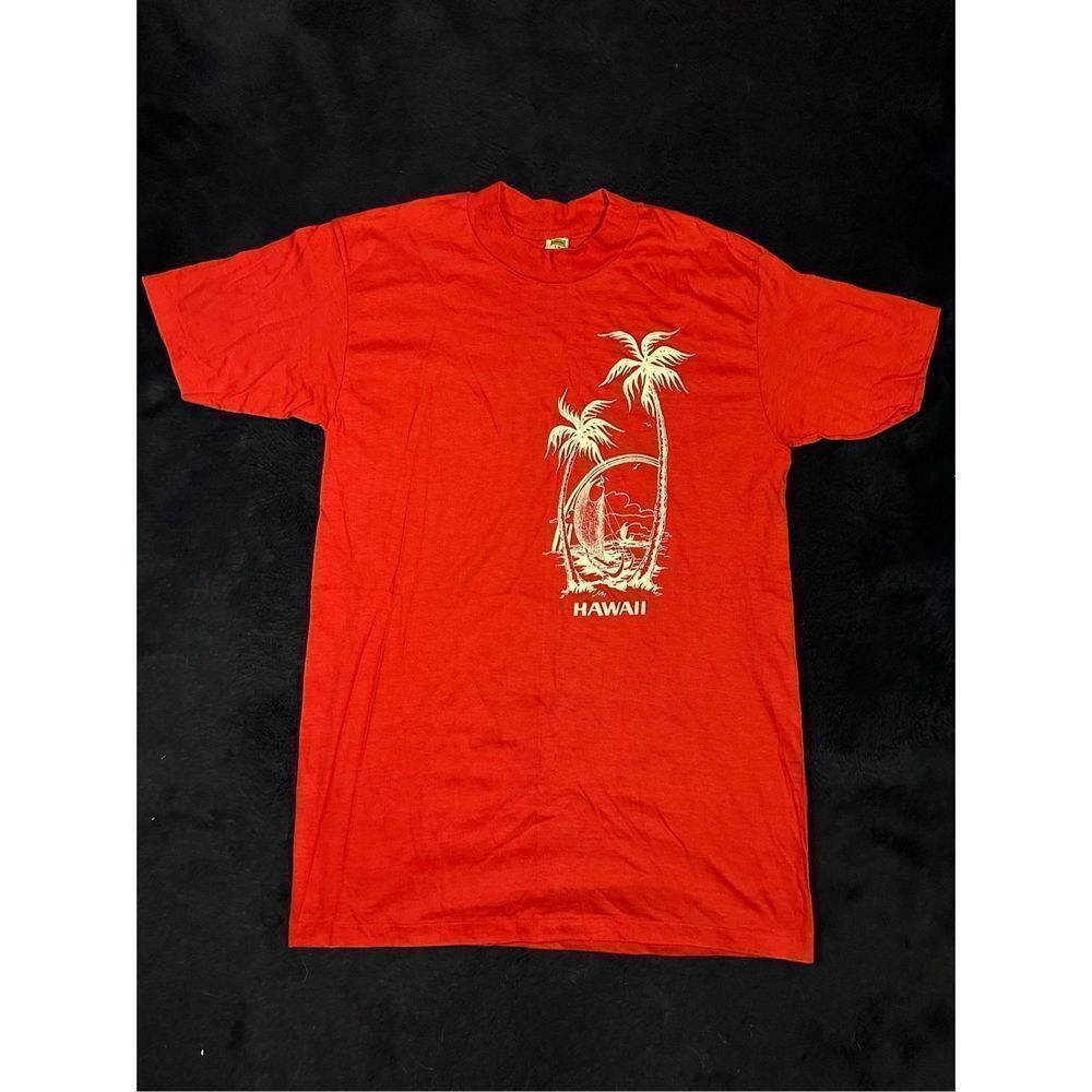 Vintage NWOT Hawaii Hanes Red Single Stitch T Shirt Sz Men’s Large B8